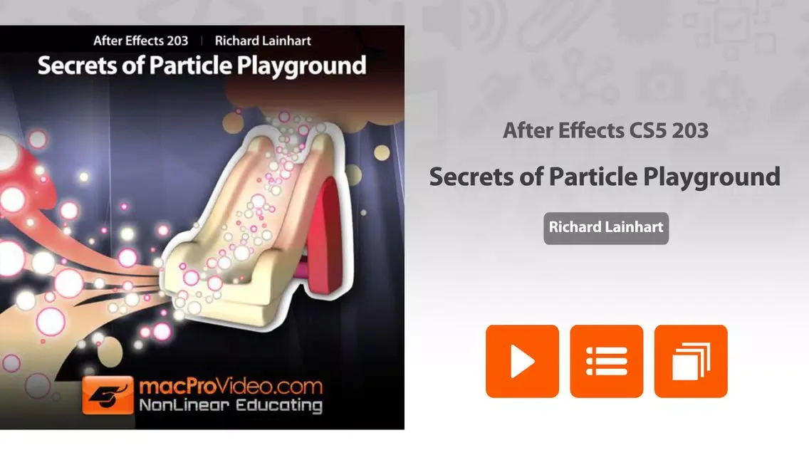 Capturas de tela do Course For After Effects Particle Playground