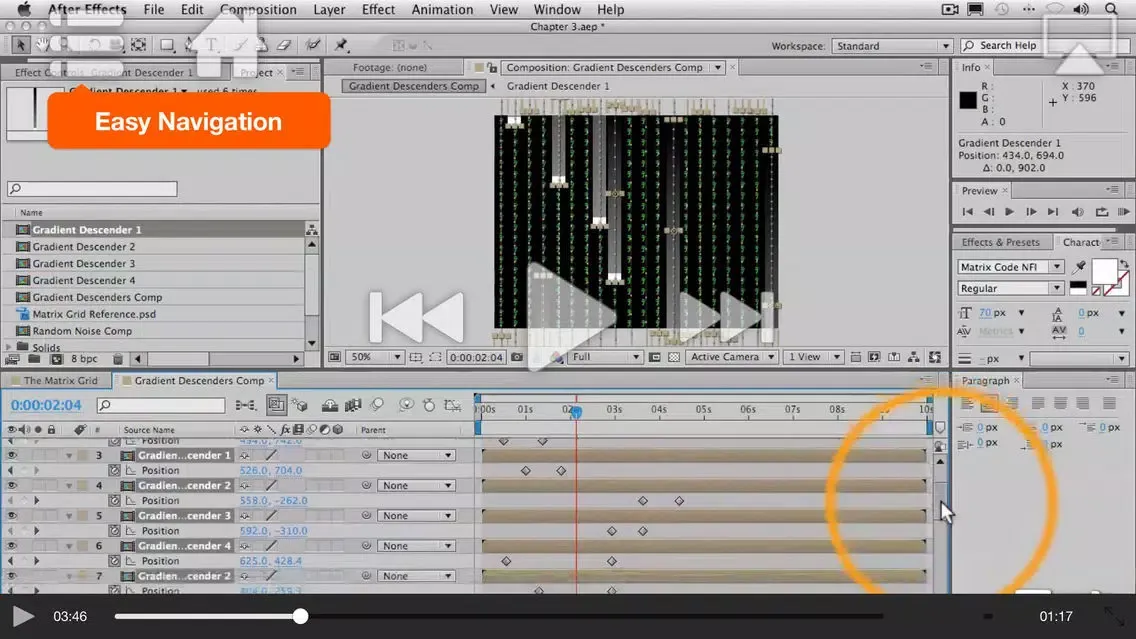 Capturas de tela do Course For After Effects Particle Playground