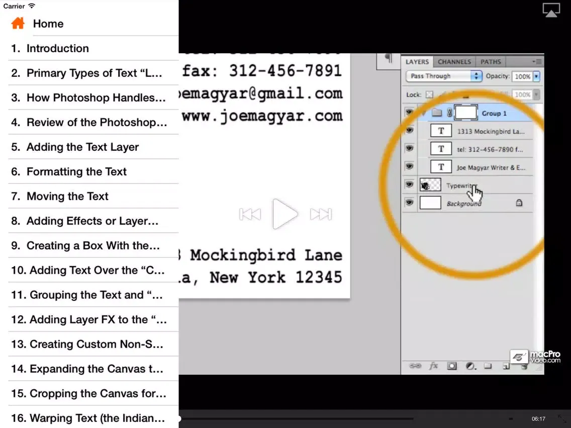 Course For Photoshop Adding Text To Images iPad 應用截圖