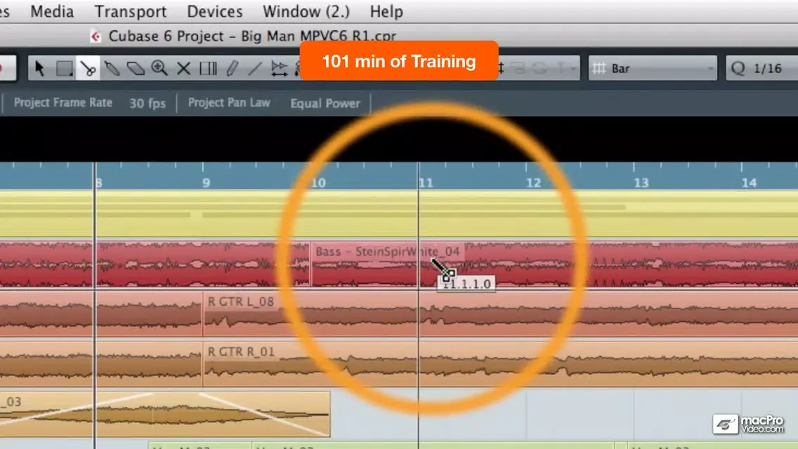 Tangkapan skrin Course For Cubase 6: Exploring the Fundamentals