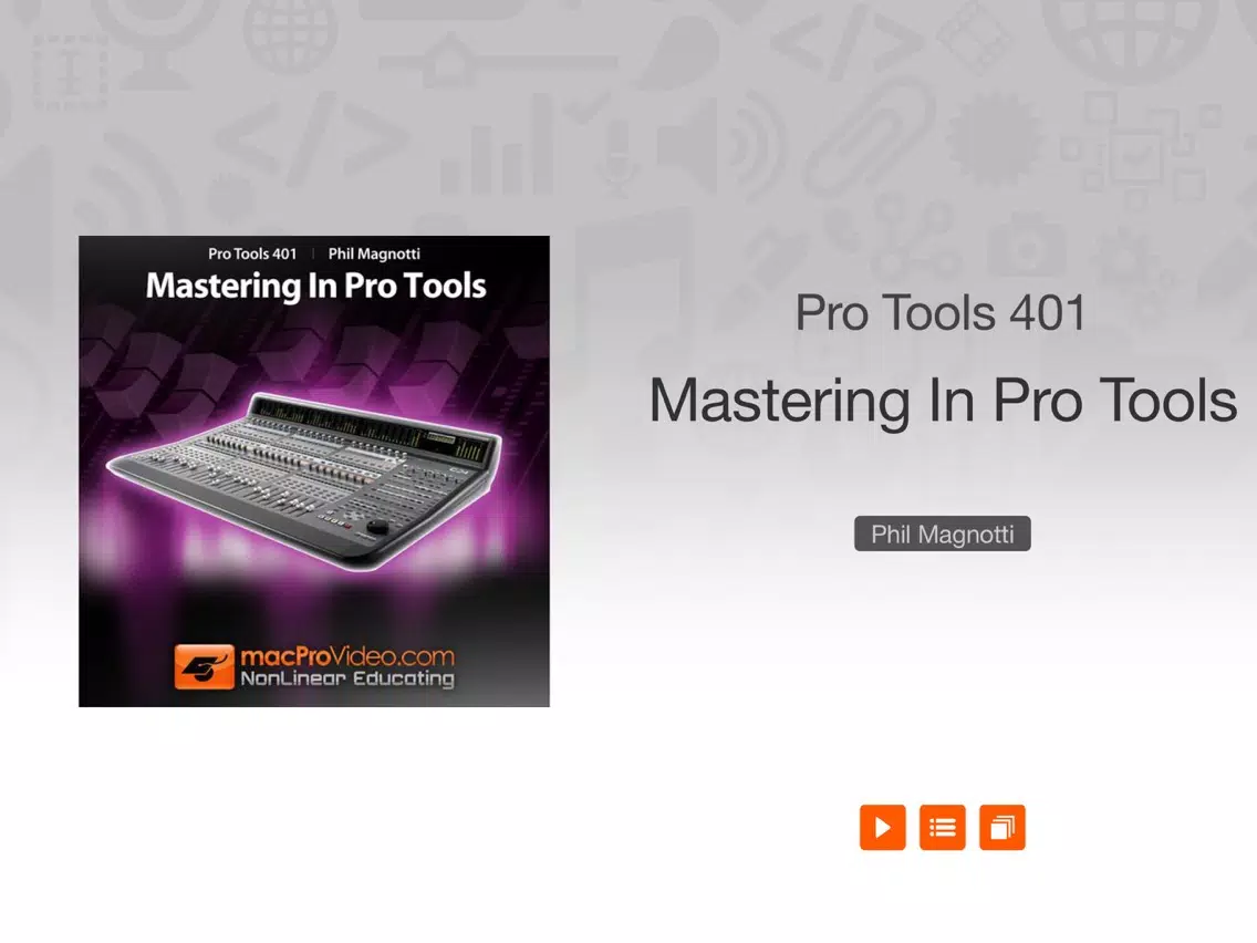 Course For Pro Tools 8 401- Mastering In Pro Tools iPad  스크린샷