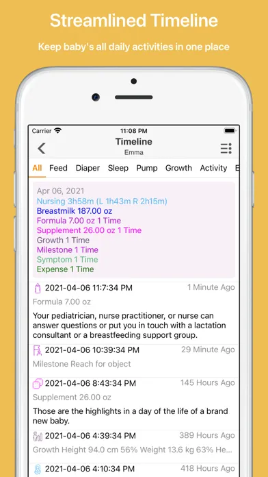 Captures d'écran de Baby Tracker: Newborn Growth