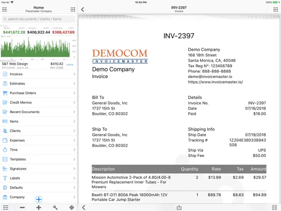 Invoice Maker: Invoice Master iPad  स्क्रीनशॉट
