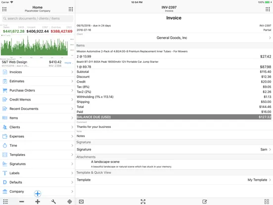 Invoice Maker: Invoice Master iPad  स्क्रीनशॉट