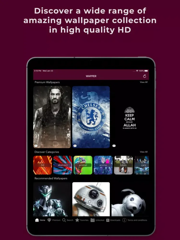 Wapper - The Wallpaper App iPad  스크린샷