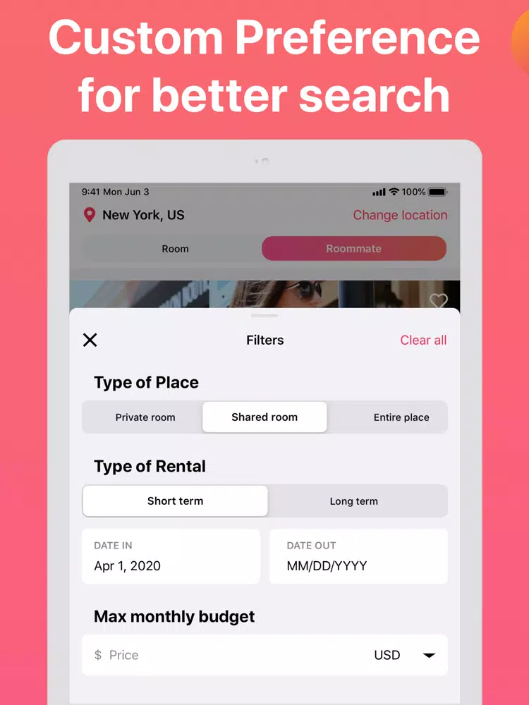 Roommates & Dating - Roomdate iPad 应用截图