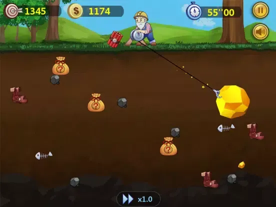 Tangkapan skrin Gold Miner. Classic iPad 