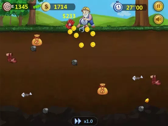 Tangkapan skrin Gold Miner. Classic iPad 
