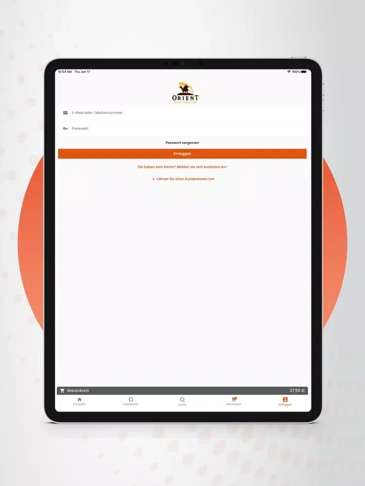 Zrzuty ekranu Orient Pizza Service iPad 
