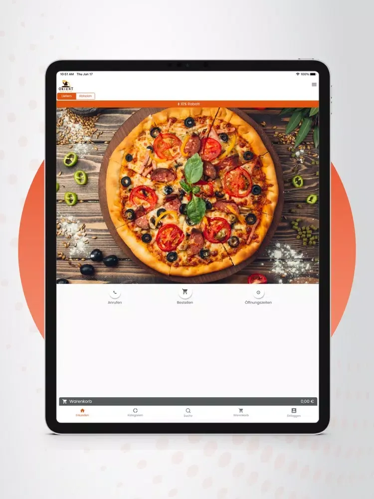 Zrzuty ekranu Orient Pizza Service iPad 