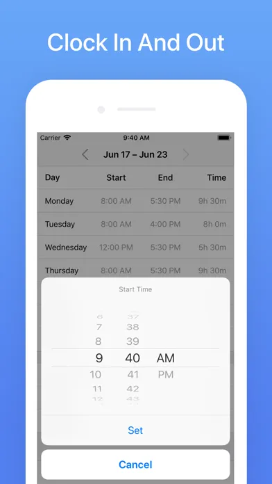 Zrzuty ekranu Hours Tracker: Time Calculator