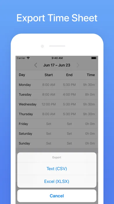 Zrzuty ekranu Hours Tracker: Time Calculator