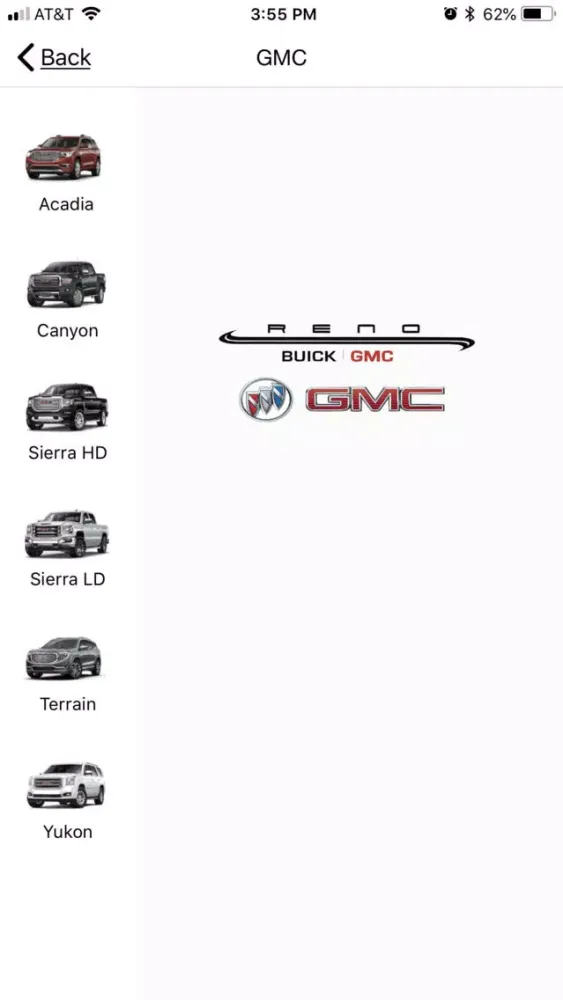 Ảnh chụp màn hình của Reno GMC
