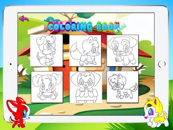 Kids Set Drawing Basics Dog Coloring Book iPad  스크린샷