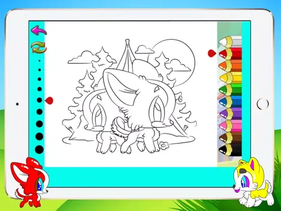 Kids Set Drawing Basics Dog Coloring Book iPad  스크린샷
