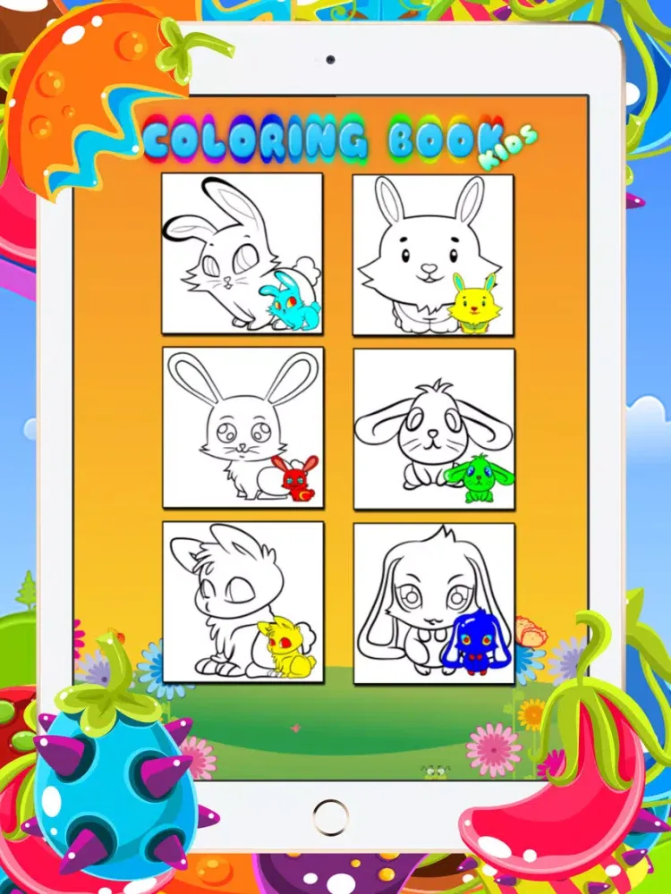 Coloring Books For Kids - Drawing Painting Easter Bunny Games iPad  Screenshots