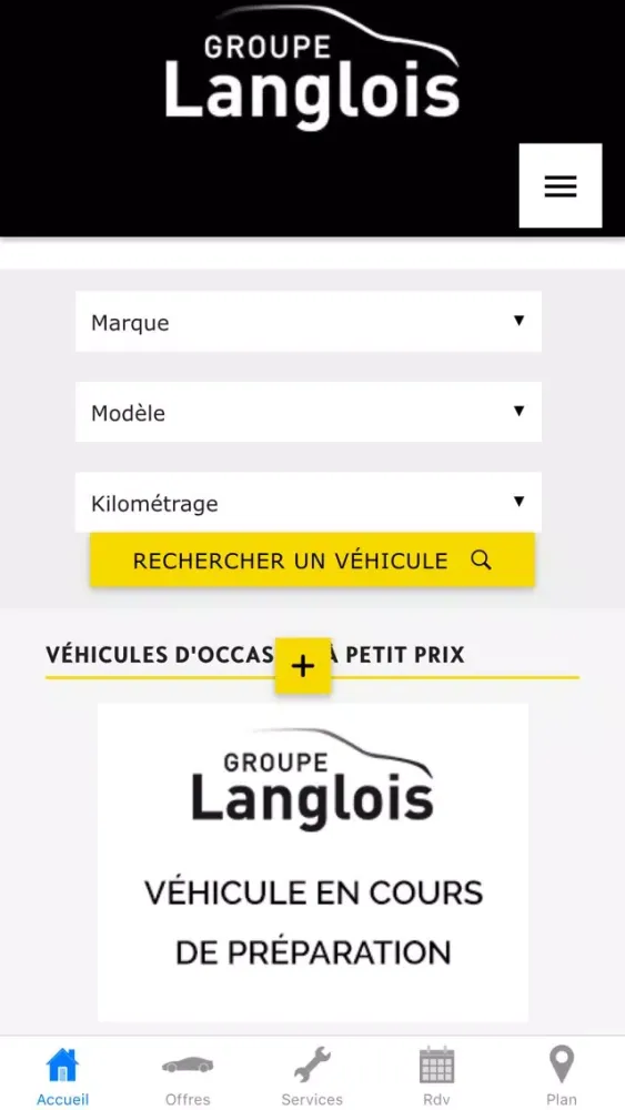 Capturas de tela do Groupe Langlois