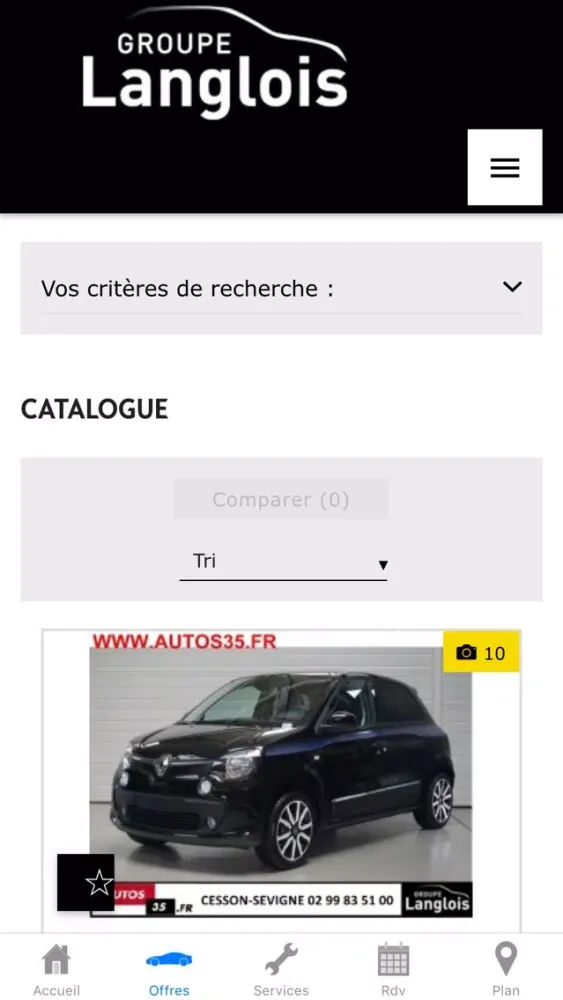 Capturas de tela do Groupe Langlois