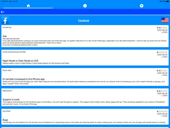 App Ratings and Review Monitor iPad  Screenshots