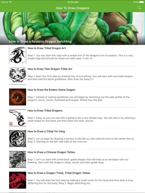 Tangkapan layar How To Draw Dragons iPad 