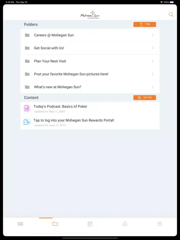 Mohegan Today App iPad  Screenshots