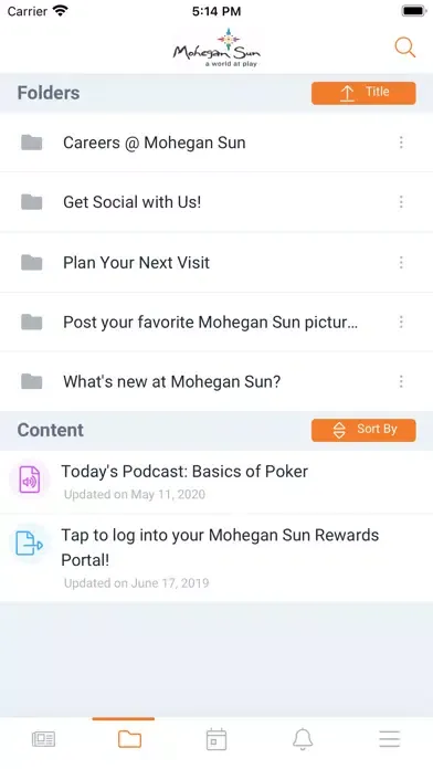 Mohegan Today App Screenshots