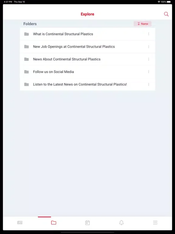 Tangkapan layar My CSP App iPad 