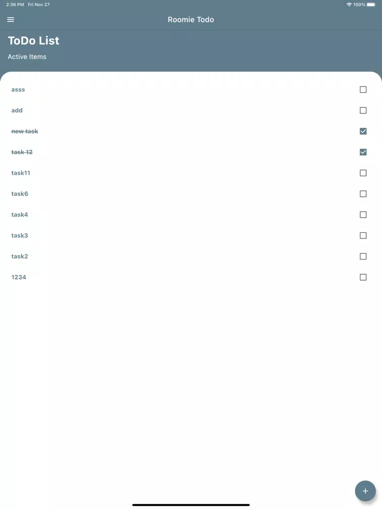 Roomie Todo iPad  Screenshots