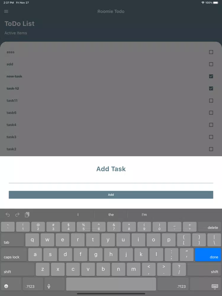 Roomie Todo iPad  Screenshots