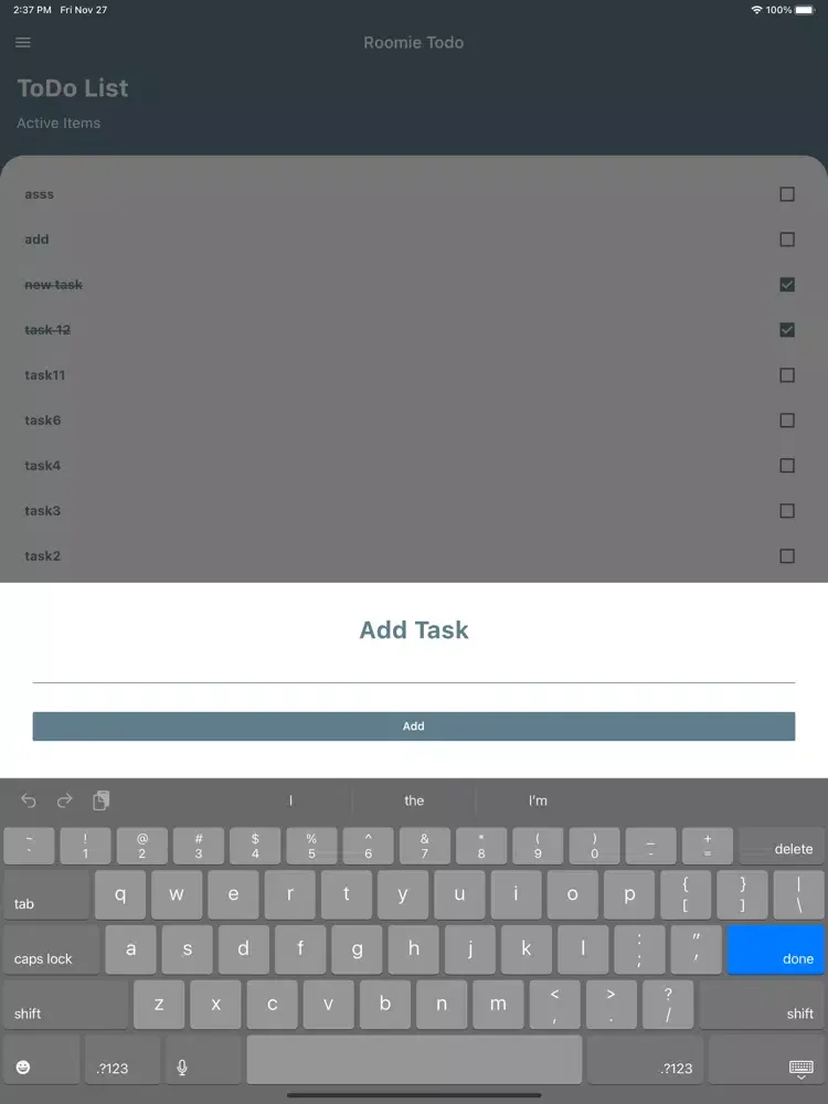 Roomie Todo iPad  Ekran Görüntüleri