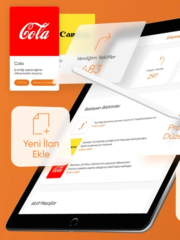 Tangkapan skrin Infumar - Markalarla İşbirliği iPad 