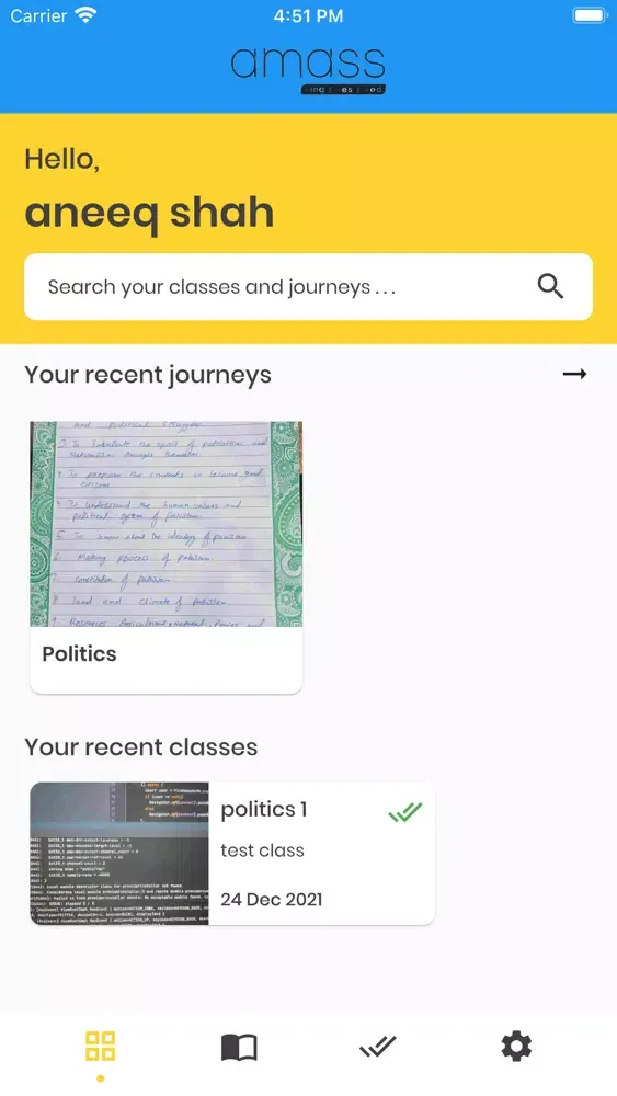 Captures d'écran de The Amass App
