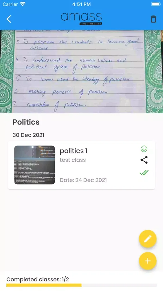Captures d'écran de The Amass App
