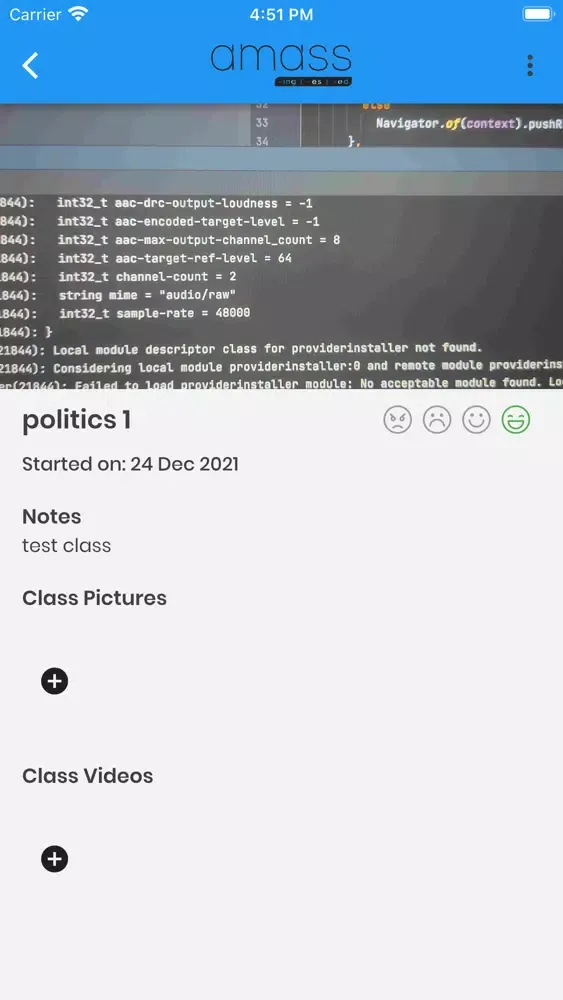 Captures d'écran de The Amass App