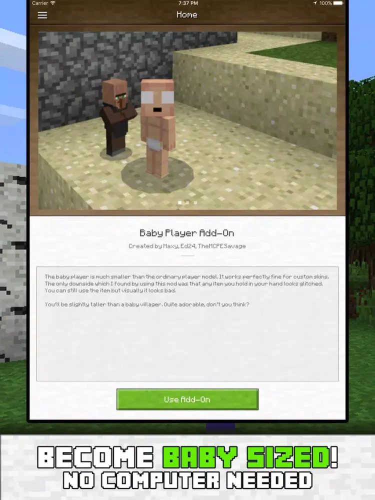 Скриншоты Baby Add On for Minecraft PE iPad 