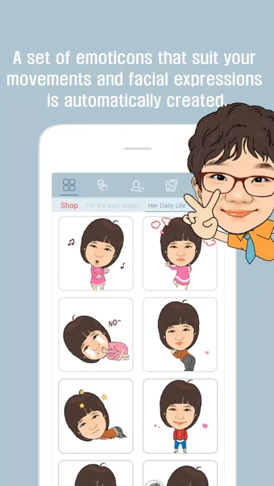 Mecon-Custom animated GIF emoticon スクリーンショット