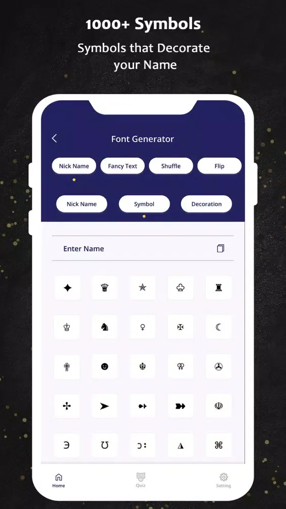 Ảnh chụp màn hình của Nickname Generator: Cool Fonts
