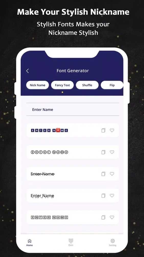 Ảnh chụp màn hình của Nickname Generator: Cool Fonts