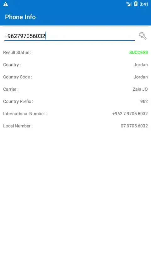 Phone Number Information Screenshots