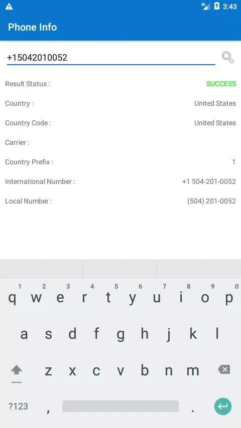 Phone Number Information Screenshots