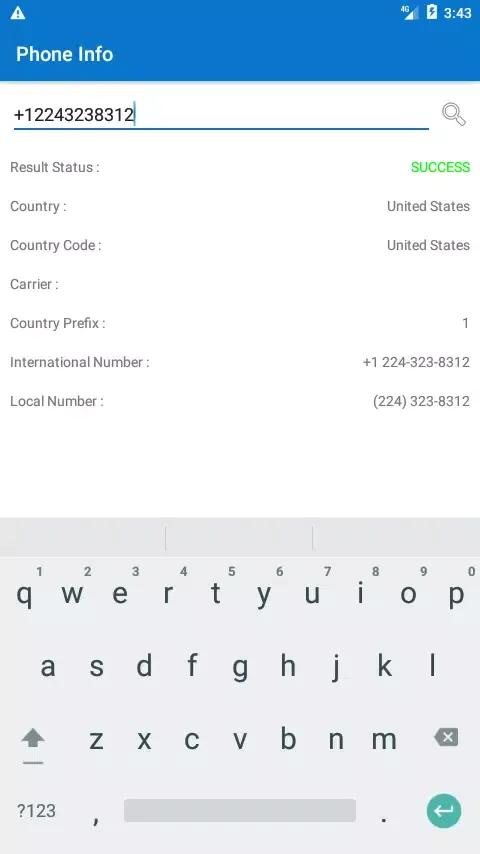 Phone Number Information Screenshots