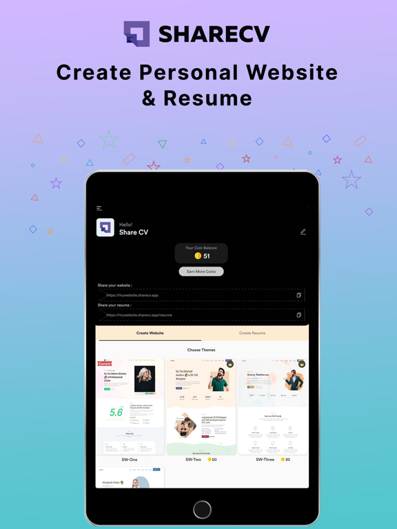 Captures d'écran de Share CV: Website Resume Maker iPad 