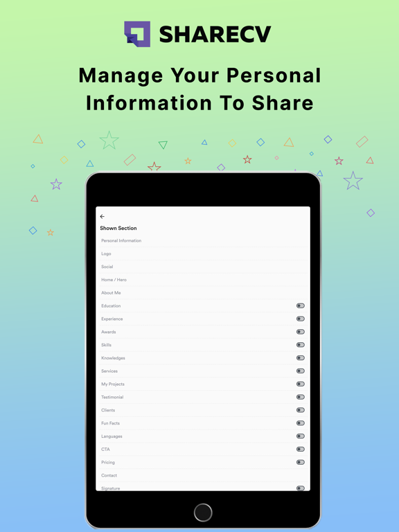 Captures d'écran de Share CV: Website Resume Maker iPad 