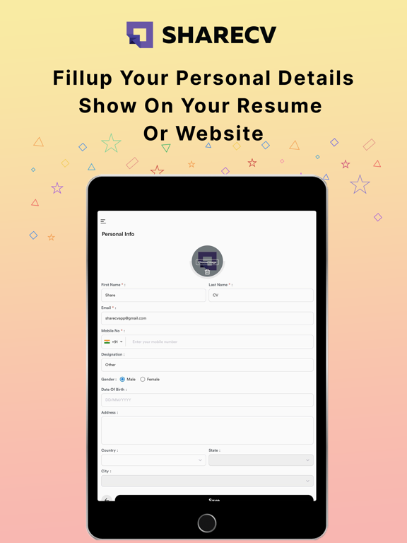 Captures d'écran de Share CV: Website Resume Maker iPad 