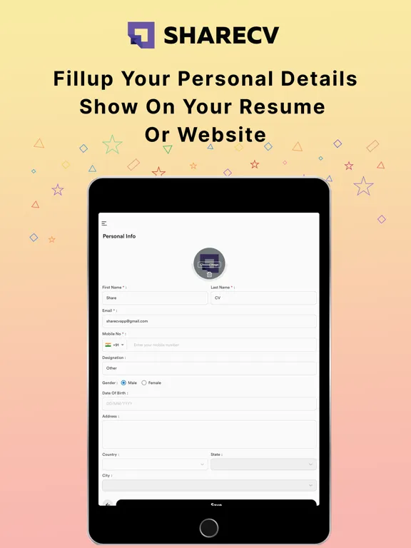 ภาพหน้าจอของ Share CV: Website Resume Maker iPad 