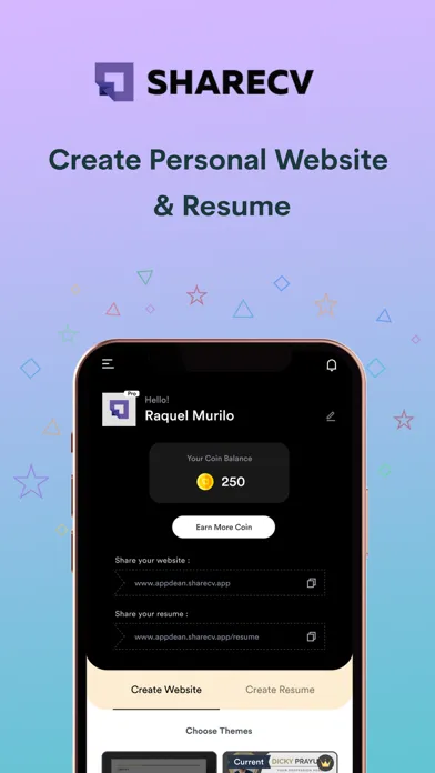 ภาพหน้าจอของ Share CV: Website Resume Maker