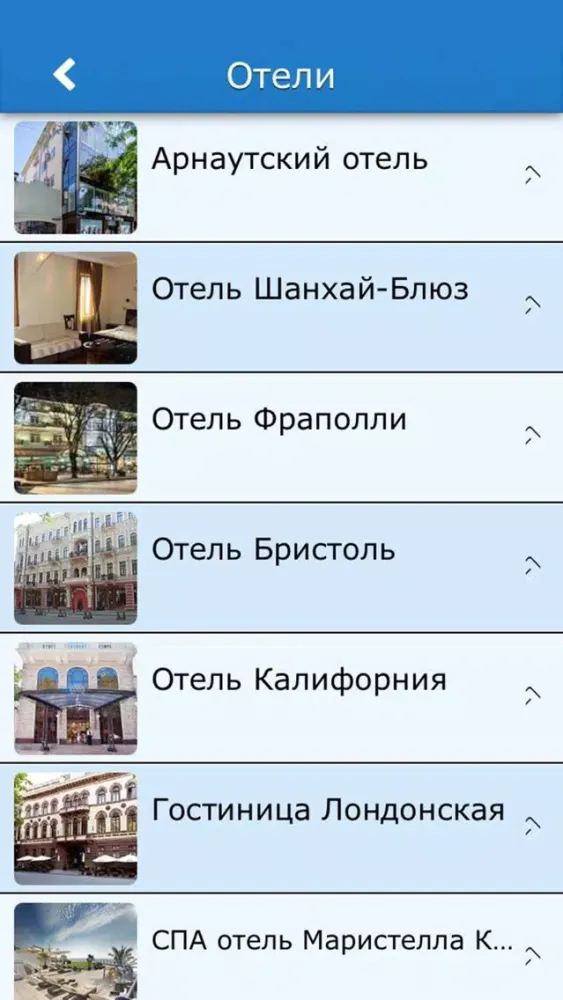Tangkapan skrin Отели Одессы