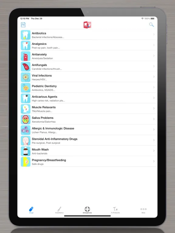 Capturas de pantalla de Dental Drugs iPad 