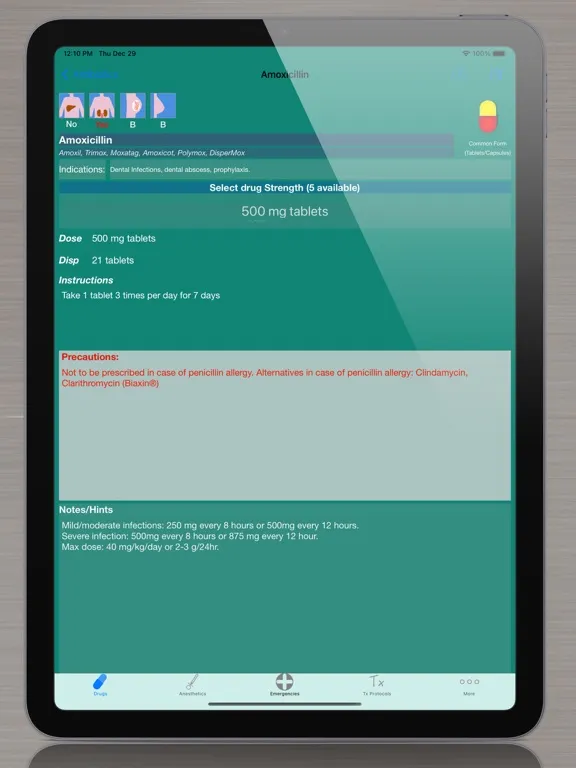 Capturas de pantalla de Dental Drugs iPad 
