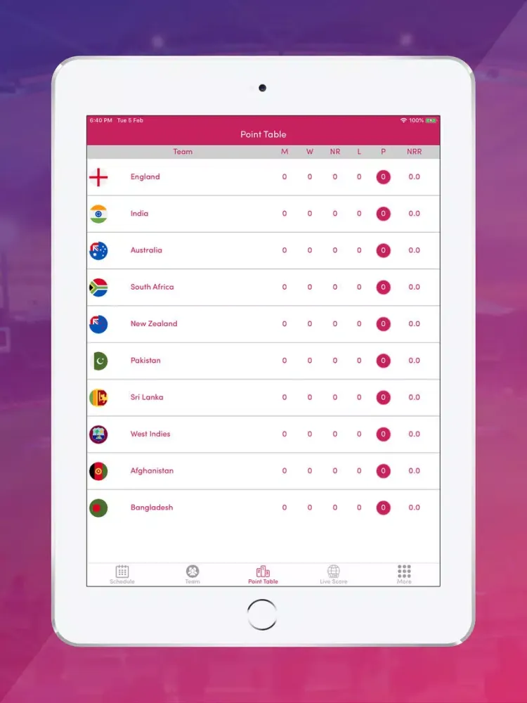 Live Score Cricket WC 2019 iPad  স্ক্রিনশট